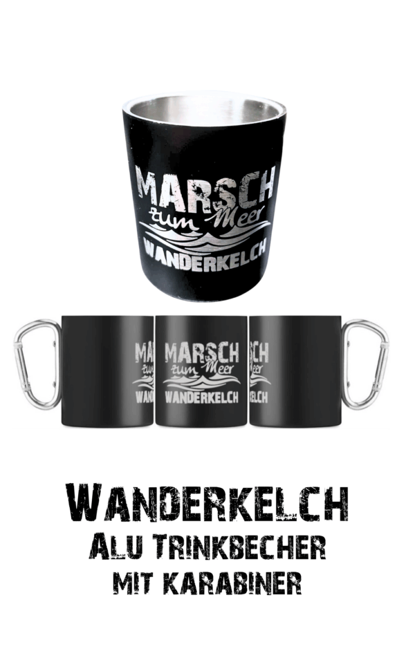 20 Wanderkelch Alu Trinkbecher mit Karabiner